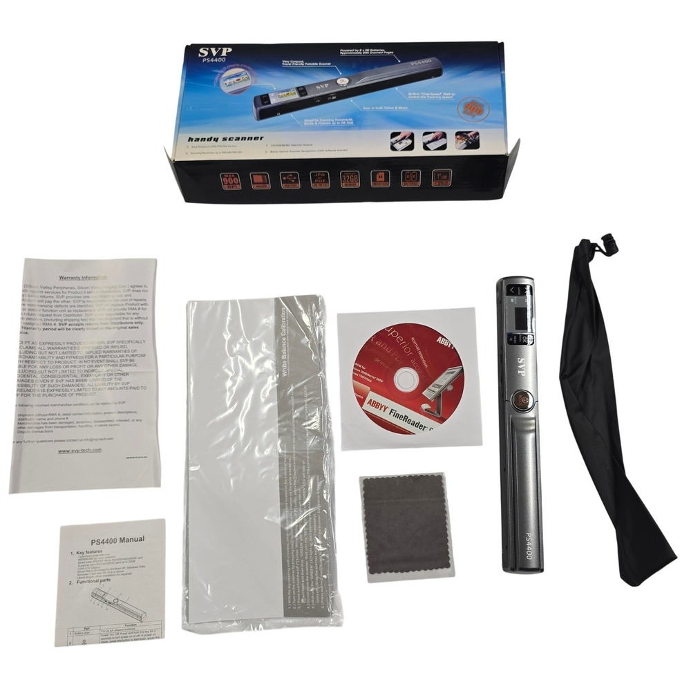 SVP PS4400 Handy Scanner Portable Document Scanner Color Mono LCD USB Port